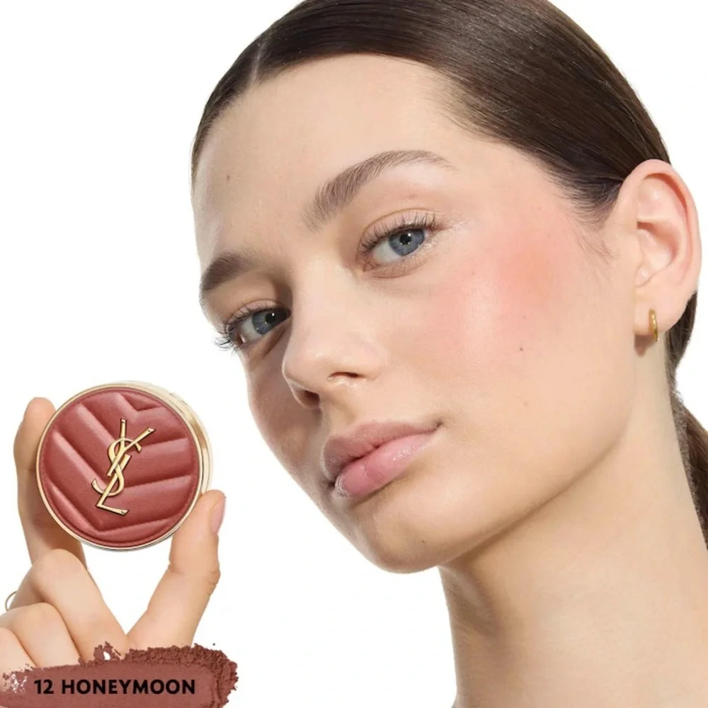 “12 Honey Moon”YSL-Make Me Blush 24H Buildable Powder Blush